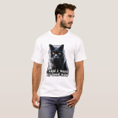 猫を飼おもしろいい、恋人に対して不機嫌な猫ミーム Tシャツ (正面フル)