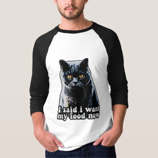 猫を飼おもしろいい、恋人に対して不機嫌な猫ミーム Tシャツ (正面)