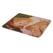 猫を飼っているサラ(by Mary Cassatt) カッティングボード (角)