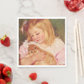 猫を飼っているサラ(by Mary Cassatt) スタンダードランチョンナプキン (インサイチュ)