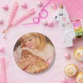 猫を飼っているサラ(by Mary Cassatt) ペーパープレート (パーティー)