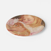 猫を飼っているサラ(by Mary Cassatt) ペーパープレート (アングル)