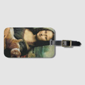 猫を飼っているモナリザ ラゲッジタグ (正面横)