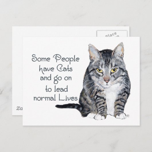 猫を飼っている人もいる ポストカード (正面/裏面)