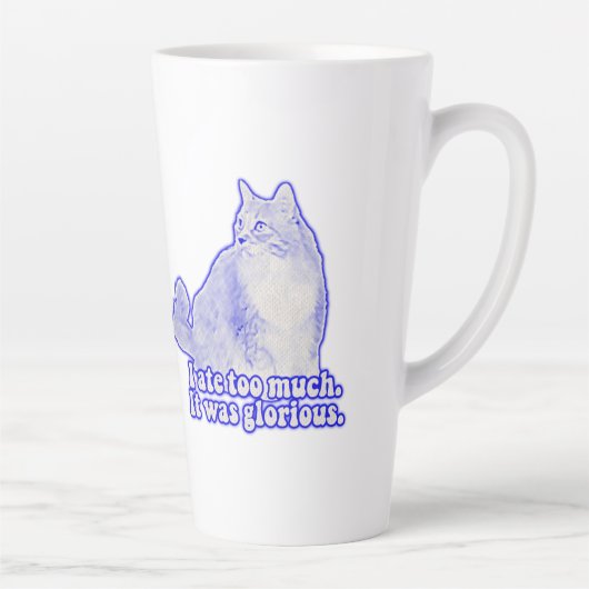 猫を飼っている人や子猫を飼っている人の気難しい猫ミーム カフェラテマグ (右)
