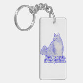 猫を飼っている人や子猫を飼っている人の気難しい猫ミーム キーホルダー (正面左)