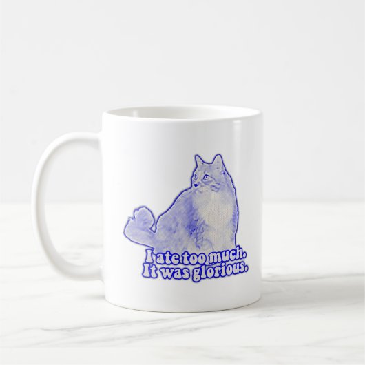 猫を飼っている人や子猫を飼っている人の気難しい猫ミーム コーヒーマグカップ (左)