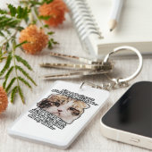 猫を飼っている人や子猫好きな人には不機嫌な猫ミーム キーホルダー (正面右)