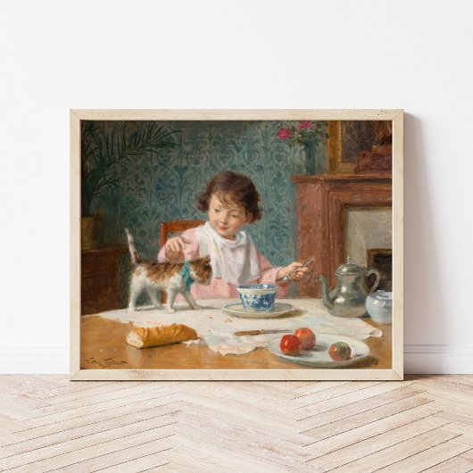 猫を飼っている女の子 | ビクトル・ガブリエル・ギルバート ポスター