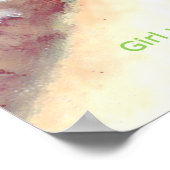 猫を飼っている女の子 ポスター (角)