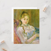 猫を飼っている女の子(by Berthe Morisot) カード (正面/裏面インサイチュ)