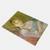 猫を飼っている女の子(by Berthe Morisot) ドアマット (アングル)