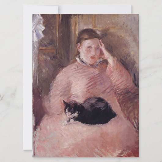 猫を飼っている女性(by Edouard Manet) カード (正面)
