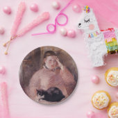 猫を飼っている女性(by Edouard Manet) ペーパープレート (パーティー)