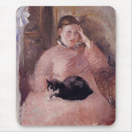 猫を飼っている女性(by Edouard Manet) マウスパッド