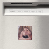 猫を飼っている女性(by Edouard Manet) マグネット (インサイチュ (食洗機))