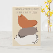 猫を飼っている方に、新たな猫お祝いカードを カード (黄色い花)