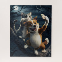 猫を飼っている犬。