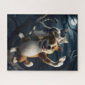 猫を飼っている犬。 ジグソーパズル (横)