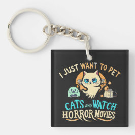 猫を飼ってホラー映画を見たい キーホルダー
