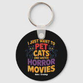 猫を飼ってホラー映画を見たい キーホルダー (正面)