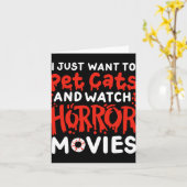 猫を飼ってホールを見たいホラー映画 カード (黄色い花)