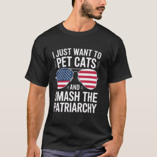 猫を飼って家父長制を破りたい Tシャツ