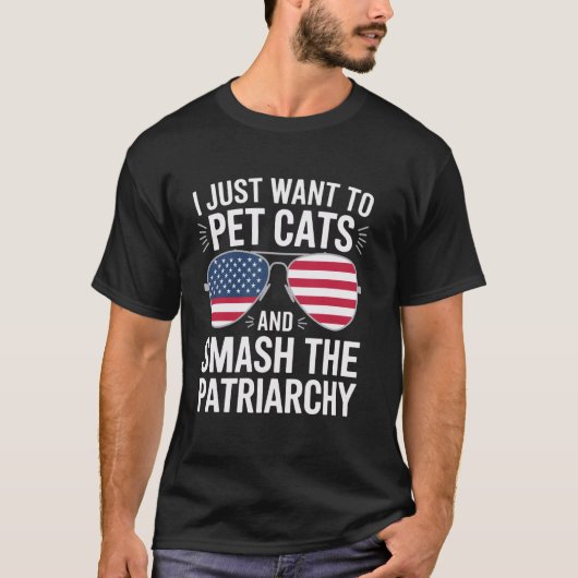 猫を飼って家父長制を破りたい Tシャツ (正面)