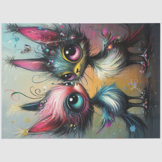 猫を鮮お洒落やかに彩るデカップスタイリング 薄葉紙 (正面)