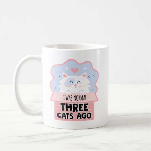 猫を3匹飼う前は普通の人でした コーヒーマグカップ (左)