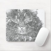 猫アウトライン マウスパッド (マウス)