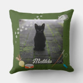 猫アクセサリー写真フレーム クッション (裏面)