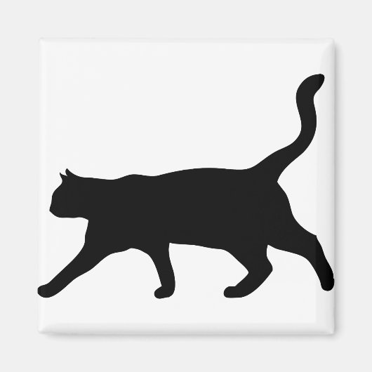 猫アニマルのシルエット家庭の猫ネコ マグネット (正面)