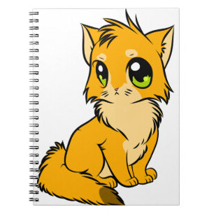 猫アニメかわいい子猫姿ラインアート ノートブック