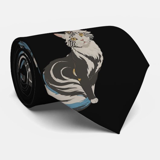 猫アニメスタイルかわいい ネクタイ (ロール)