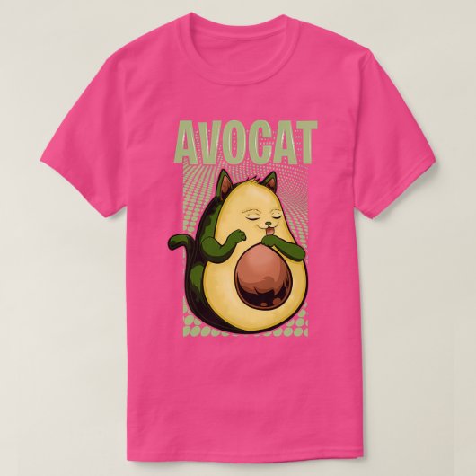 猫アボカドおもしろい Tシャツ (デザイン正面)