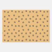 猫アースカラーズポーパターンかわいい女の子 ラッピングペーパーシート (正面3)