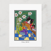 猫アーティストおもしろい絵を描猫のカスタム ポストカード (正面)