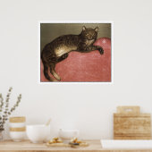 猫アートのポスター/プリント: Stainlenの猫のストレッチ ポスター (キッチン)