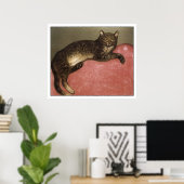 猫アートのポスター/プリント: Stainlenの猫のストレッチ ポスター (ホームオフィス)