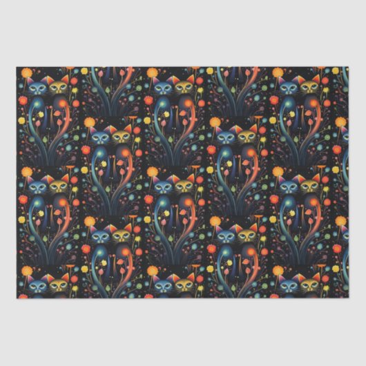 猫アートの抽象芸術 薄葉紙 (正面)