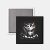 猫アートの面白さ マグネット (正面/裏面)