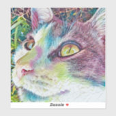 猫アートカラフル猫顔シール シール (シート)