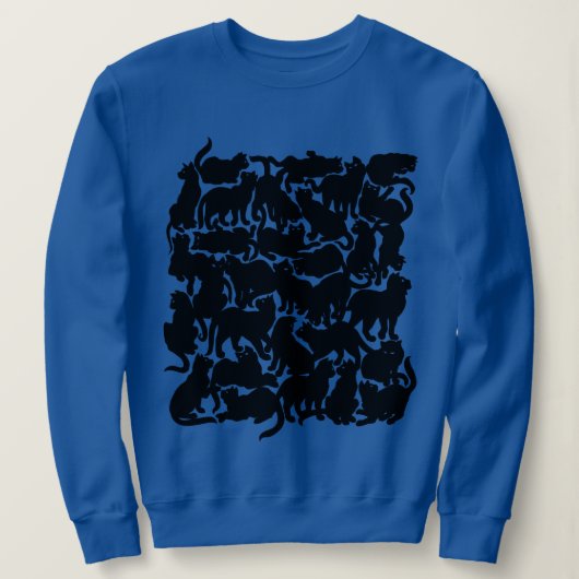 猫アートジャージー レディース クラシック 黒猫 Tシャツ (デザイン正面)