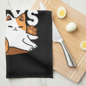 猫アートリラックス- 「レイズ・ファー・日」猫好き向け キッチンタオル (四つ折り)