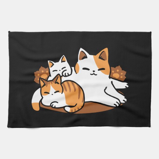 猫アートリラックス- 「レイズ・ファー・日」猫好き向け キッチンタオル (横)