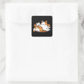 猫アートリラックス- 「レイズ・ファー・日」猫好き向け スクエアシール (バッグ)