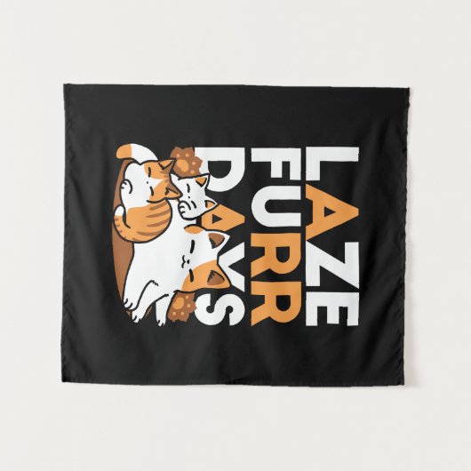 猫アートリラックス- 「レイズ・ファー・日」猫好き向け タペストリー (正面(横))