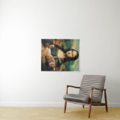 猫アートレオナルド・ダ・ヴィンチを手にしたモナ・リサ タペストリー (インサイチュ(横))