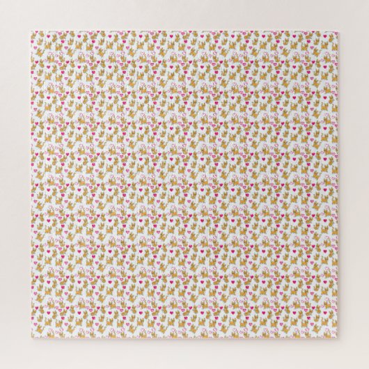 猫アートワーク |かわいい猫バレンタイン ジグソーパズル (縦)